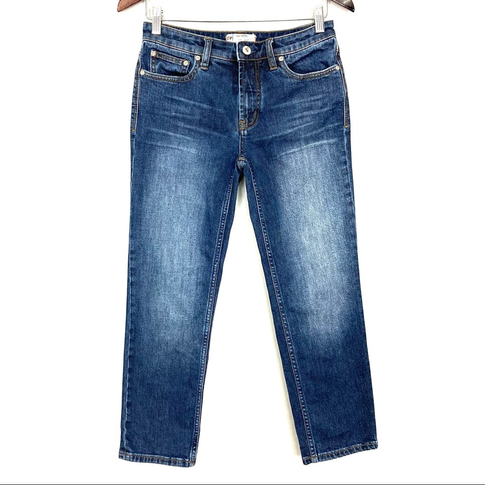 Free People Jasper Straight Jeans Women’s Size 25 Crop Length Faded Dark Wash